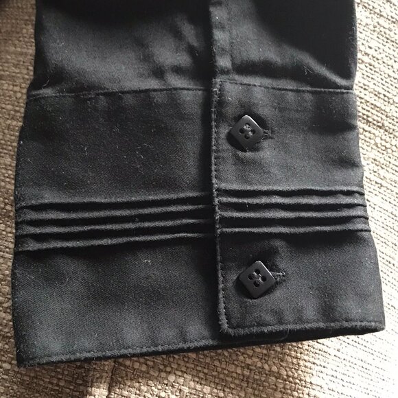 Smart Set Women's Black Button Down Princess Seams Fitted Shirt Size L Large - Picture 3 of 8